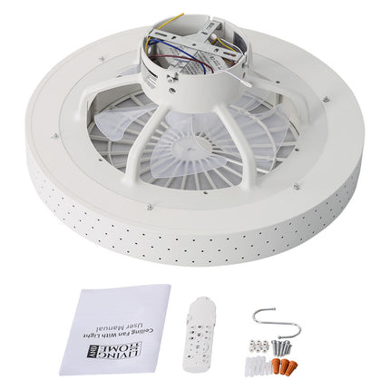 48cm Dia Round Acrylic Ceiling Mount LED Fan Light