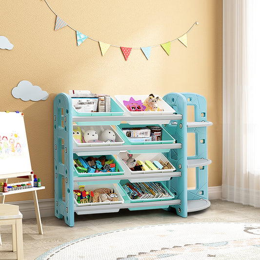 8 Toy Storage Bins Organizer with 3 Tier Corner Shelf