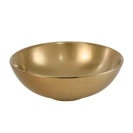 Round Ceramic Countertop Washbasin Vessel Sink