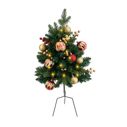 2-Pack Artificial Christmas Trees with Decorations and LED Lights