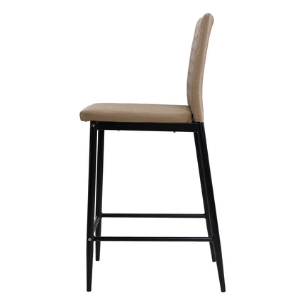 2PCS Upholstered Bar Stools with Backrest