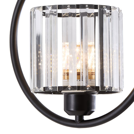 Semi Flush Mount Ceiling Light with Crystal Shade
