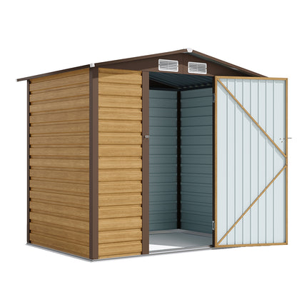 Outdoor Galvanized Steel Tawny Storage Shed