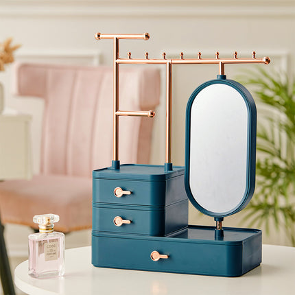 Jewelry Organizer Makeup Storage Box Necklace Eearring Display