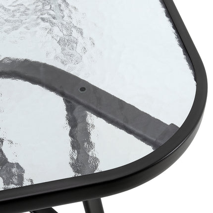 Tempered Glass Outdoor Coffee Table with Parasol Hole