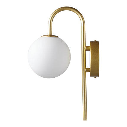 Golden Wall Light with Frosted Glass Shade