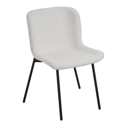 2Pcs Teddy Fleece Upholstered Dining Chair