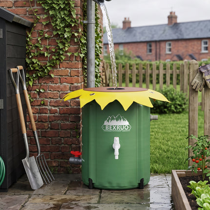 50L Collapsible Rain Barrel with Spigot & Overflow
