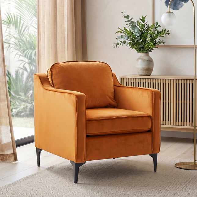 Fleece Upholstery Single Sofa Armchair Orange