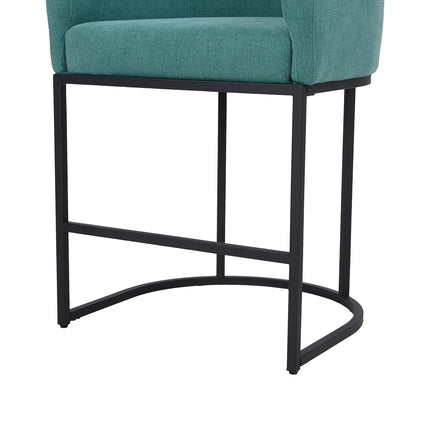 Set of 2 Low Back Upholstered Bar Stools