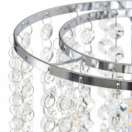 Luxury Table Lamp with Iron Base and a Crystal-Beaded Shade