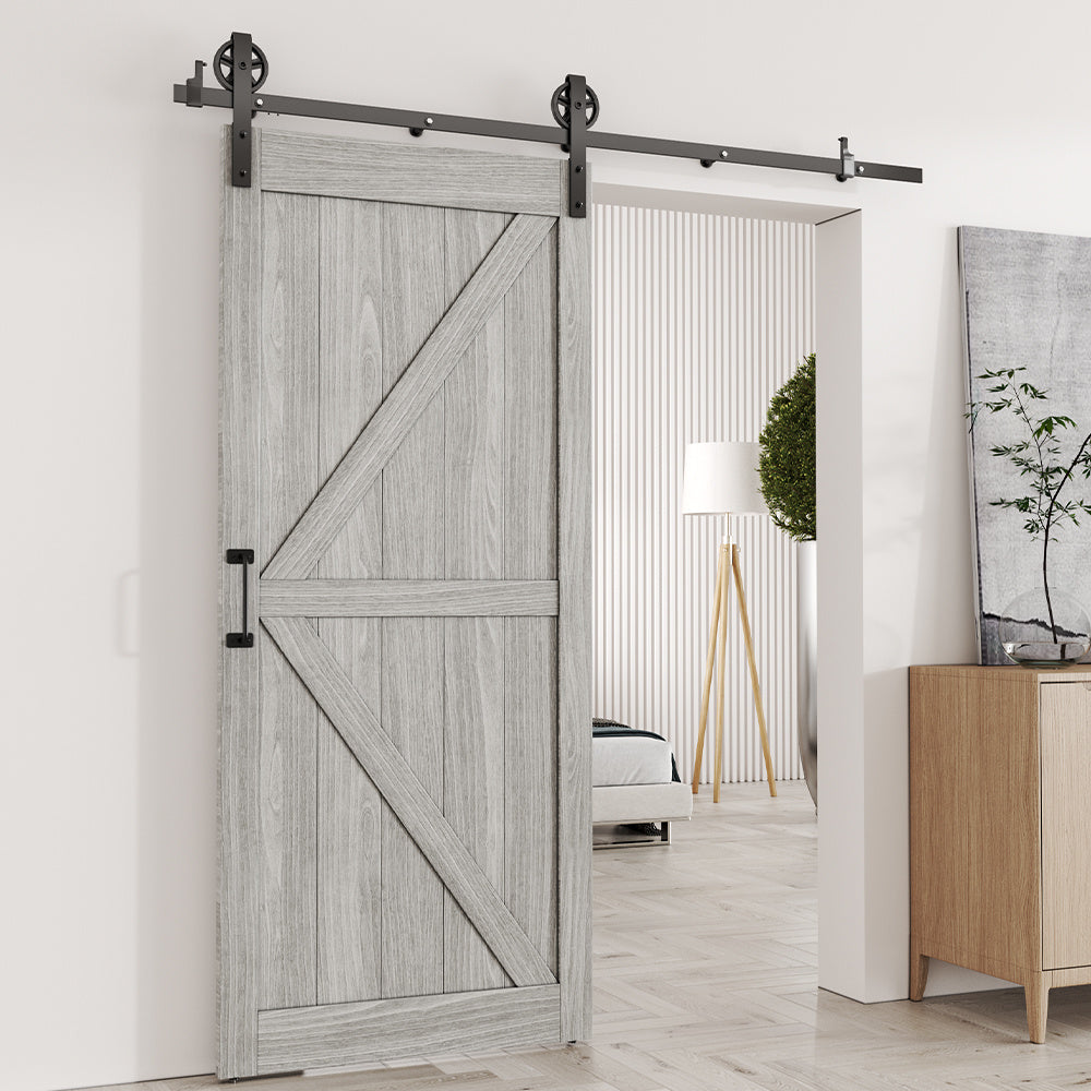 Farmhouse Style Wooden Barn Door with 200cm Sliding Kit