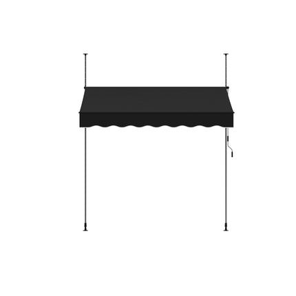 Outdoor Manual Retractable Patio Awning with Hand Crank 150-300cm W