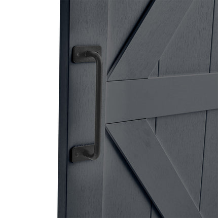 Dark Grey Farmhouse Style Wooden Barn Door with 200cm Sliding Kit