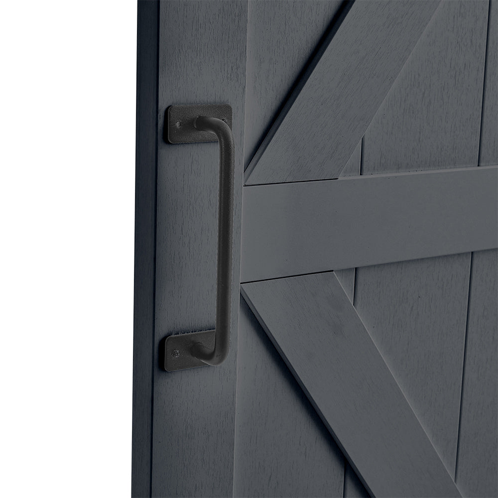 Dark Grey Farmhouse Style Wooden Barn Door with 200cm Sliding Kit