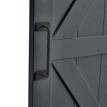 Dark Grey Farmhouse Style Wooden Barn Door with 200cm Sliding Kit