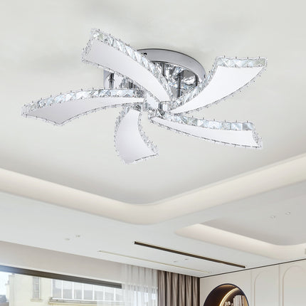 Adjustable LED Crystal Ceiling Light with Remote Control
