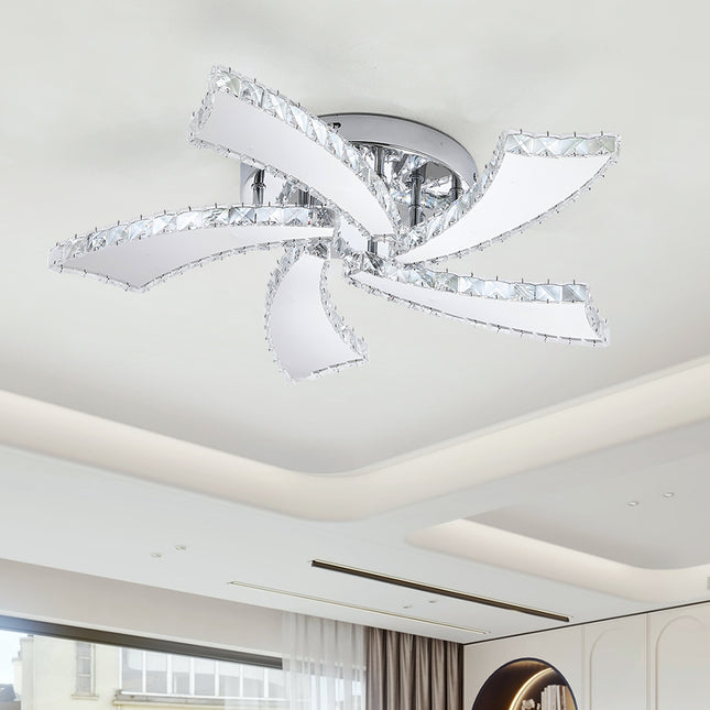 Adjustable LED Crystal Ceiling Light with Remote Control