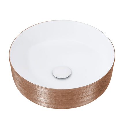 Round Ceramic Countertop Washbasin Vessel Sink