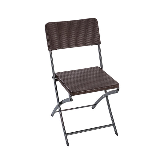 Brown Set of 2 Outdoor Plastic Folding Chairs