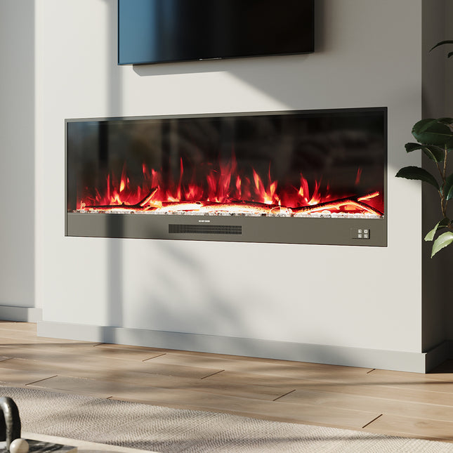 Recessed Electric Fireplace with Remote Control