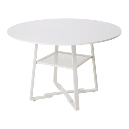Round Dining Table with Storage Shelf