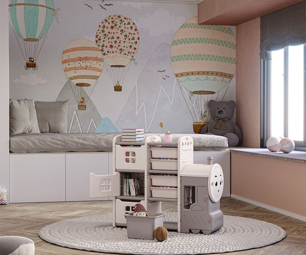 Cute Toys Small Storage Rack Floor Standing Bus