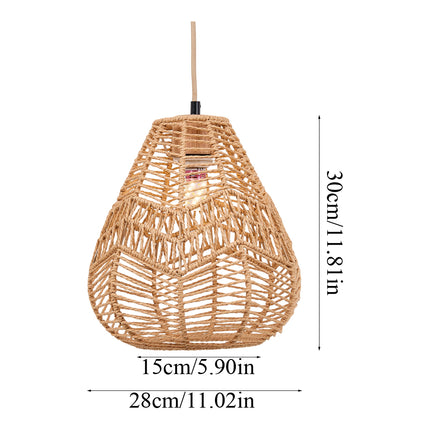 E27 Rattan-woven Ceiling Pendant Light