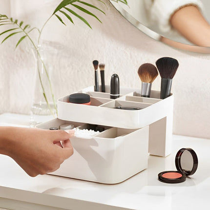Off White Makeup Cosmetic Organizer