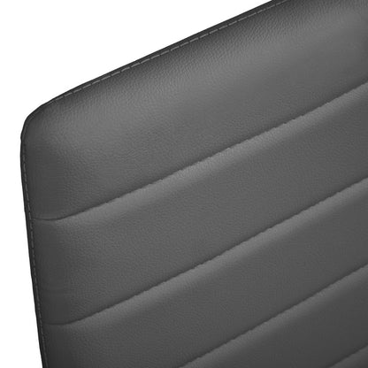 Set of 6 PU Leather Padded Seat Metal Legs Dining Chair