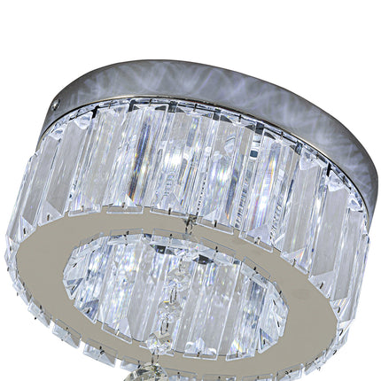 Modern Round Crystal Ceiling Light with Crystal Pendant
