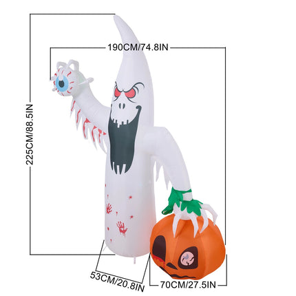 8FT Blow-Up Halloween Inflatable Decoration with Built-in LED Lights