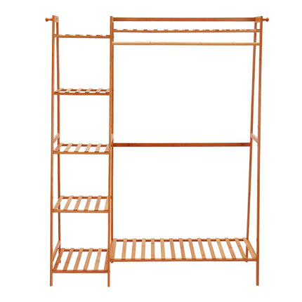 Bamboo Bedroom Garment Clothes Rack Brown 130cm