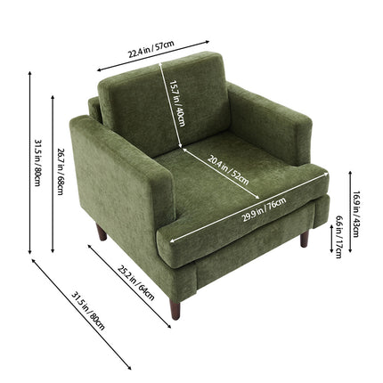 Mid-Century Green Single Sofa Armchair
