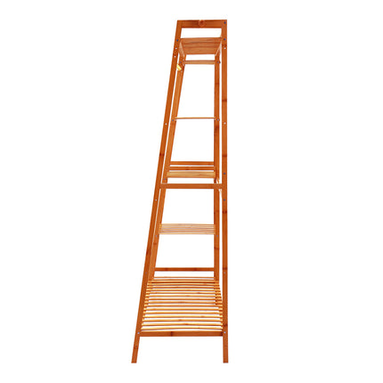 Bamboo Bedroom Garment Clothes Rack Brown 130cm
