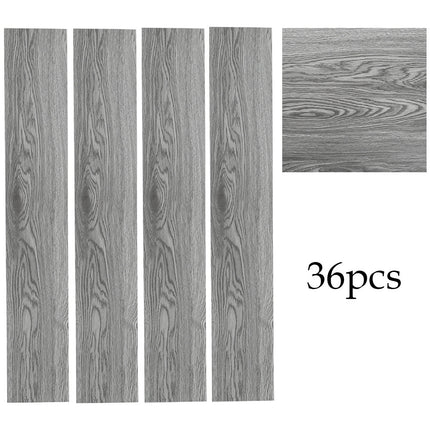 Grey Rustic Lifelike Wood Grain Self-adhesive PVC Flooring 91x15 cm