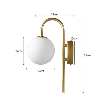 Golden Wall Light with Frosted Glass Shade
