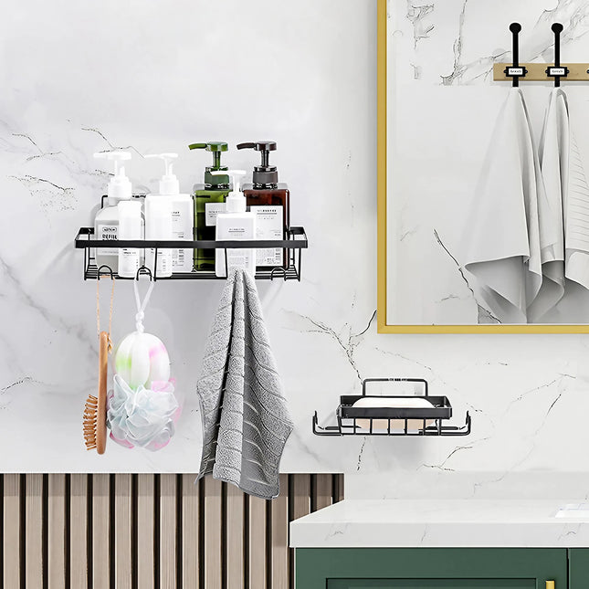 4-Piece No Drill Shower Caddy Set with Wall Stickers