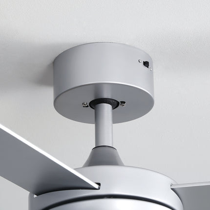 42 Inch Silver Ceiling Fan with LED Light Kit 3 Blades and Remote Control