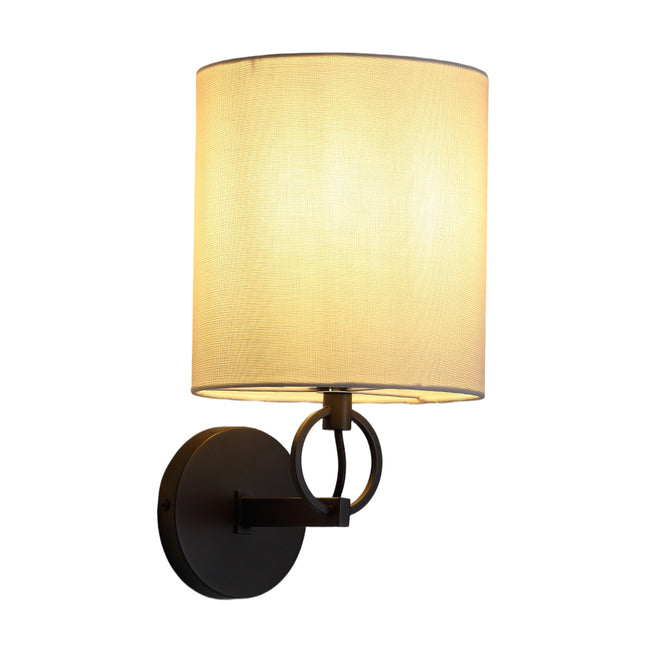 Metal Wall Light with Fabric Lampshade
