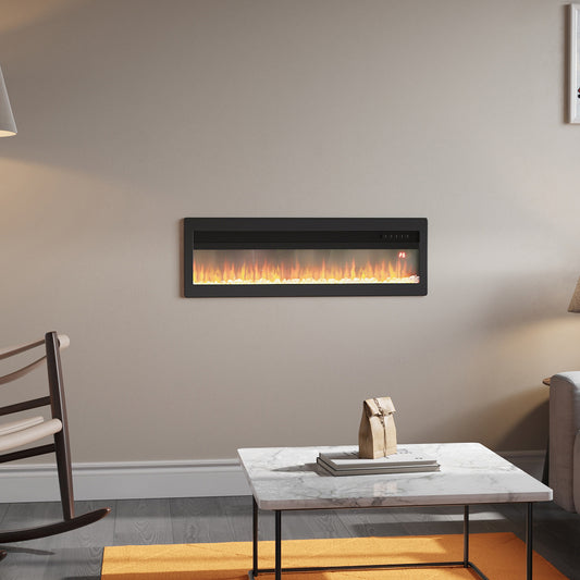 40 Inch Wall Mounted/Freestanding Electric Fireplace with Adjustable Flames