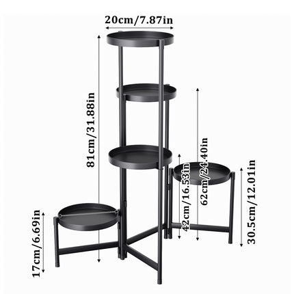 Modern 5-Tier Foldable Metal Plant Stand