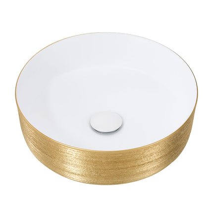 Round Ceramic Countertop Washbasin Vessel Sink