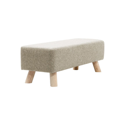 Rectangular Upholstered Linen Shoe Changing Bench with Rubberwood Legs