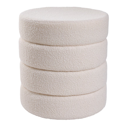 Round Channel Upholstered Footstool