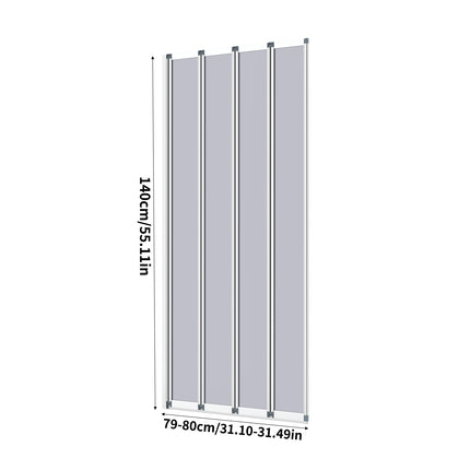 Bath Shower Screen with 4 Folding Panels