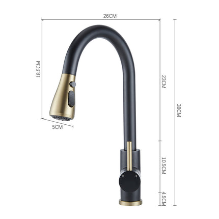 Bathroomdeco Retractable Commercial Pulldown Kitchen Faucet