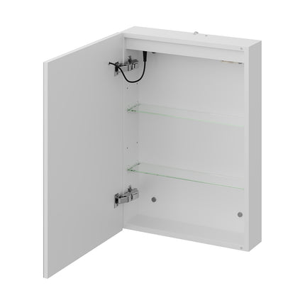 Single-Door Bathroom Mirror Cabinet with LED Lighting