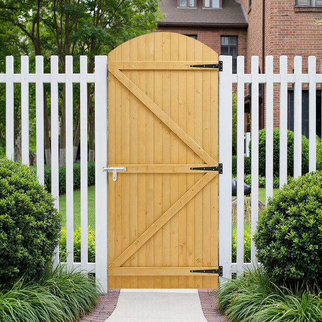 Semi Braced Arch Top Strong Wooden Garden Gate
