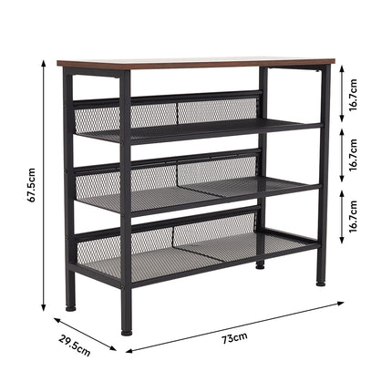 4-Tier Mesh Shelves Shoe Rack
